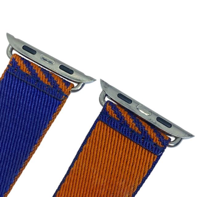 エルメス Apple watch アップルウォッチ 交換用バンド ジャンピング・シンプルトゥール 44mm ブルー オレンジ シルバー ナイロン HERMES 上品 洗練 高級感 軽量 実用性 存在感_5