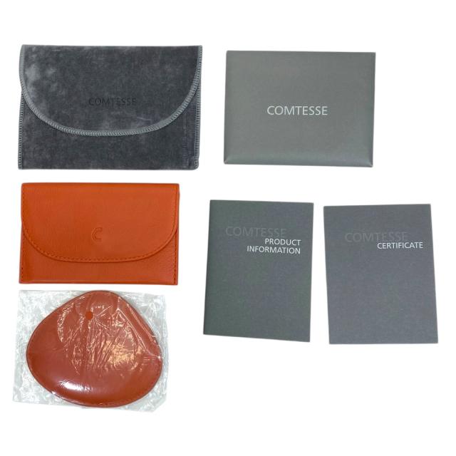 美品 コンテス ホースヘア ハンドバッグ フラップバッグ レザー オレンジ COMTESSE 上品 高級感 洗練 エレガント フォーマル ラグジュアリー_9