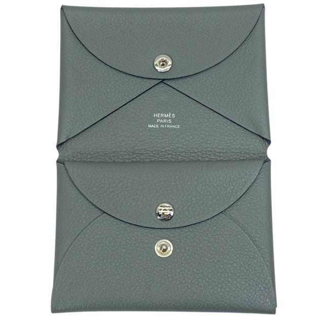 美品 エルメス カルヴィ デュオ コインケース カードケース パスケース ミニ 財布 グリメイヤー グレー B刻印 HERMES 上品 洗練 高級感 軽量 実用性 存在感_2