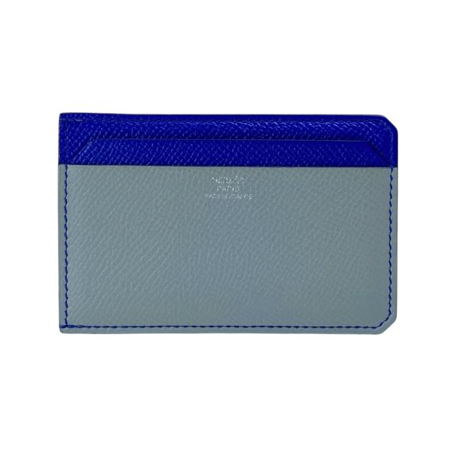 美品 エルメス シティ 4CC カードケース パスケース 名刺入れ コンパクト エプソン ブルー グレー ロゴ C刻印 HERMES 上品 洗練 高級感 軽量 実用性 存在感