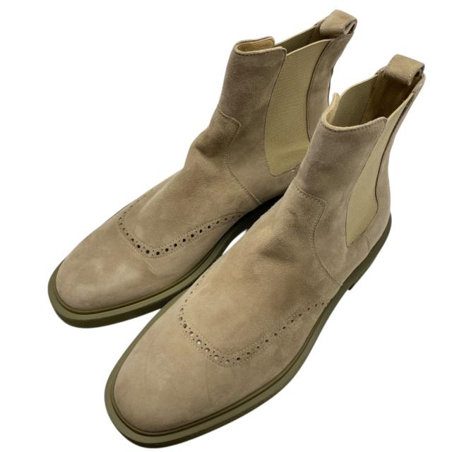 美品 エルメス サイドゴアブーツ ショートブーツ 靴 スエード ベージュ メンズ HERMES [サイズ 42.5(約27cm)] 上品 高級感 洗練 大人スタイル シンプル 定番 秋冬コーデ