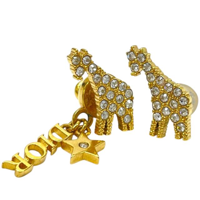 ディオール クリスタル ピアス アクセサリー ジラフ キリン スター ロゴ ゴールド ラインストーン Christian Dior 上品 高級感 華やか 洗練 エレガント 気品 フェミニン コーデ映え ラグジュアリー デイリー 長く使える