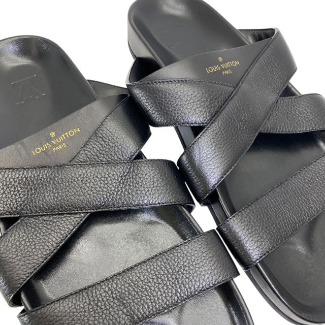 ルイヴィトン ミラボー ミュール フラット スライド サンダル LVロゴ ブラック 黒 FD0197 LOUIS VUITTON[サイズ8 1/2(約27.5cm)] 上品 洗練 快適 軽量 夏 定番 高級感 履きやすい スタイリッシュ カジュアル ラグジュアリー_6