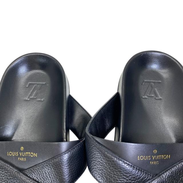 ルイヴィトン ミラボー ミュール フラット スライド サンダル LVロゴ ブラック 黒 FD0197 LOUIS VUITTON[サイズ8 1/2(約27.5cm)] 上品 洗練 快適 軽量 夏 定番 高級感 履きやすい スタイリッシュ カジュアル ラグジュアリー_7