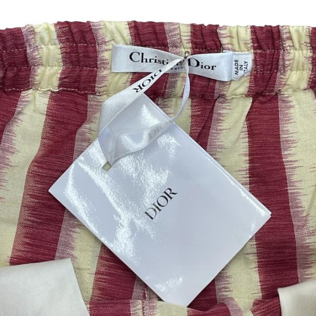 未使用 ディオール ストライプ ショーツ ショートパンツ ボトムス コットン100％ レッド イエロー Christian Dior[サイズ36] 上品 洗練 快適 軽量 春夏 定番 高級感 スタイリッシュ カジュアル トレンド_5