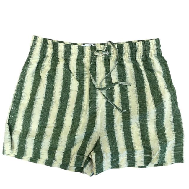 未使用 ディオール ストライプ ショーツ ショートパンツ ボトムス コットン100％ グリーン イエロー Christian Dior[サイズ36] 上品 洗練 快適 軽量 春夏 定番 高級感 スタイリッシュ カジュアル トレンド
