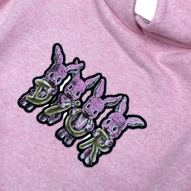 未使用 ベビーディオール ラビットパーカー ワンピース スウェット コットン ピンク キッズ Baby Dior [サイズ10] 上品 洗練 快適 軽量 春秋 定番 高級感 可愛い ナチュラル カジュアル_9