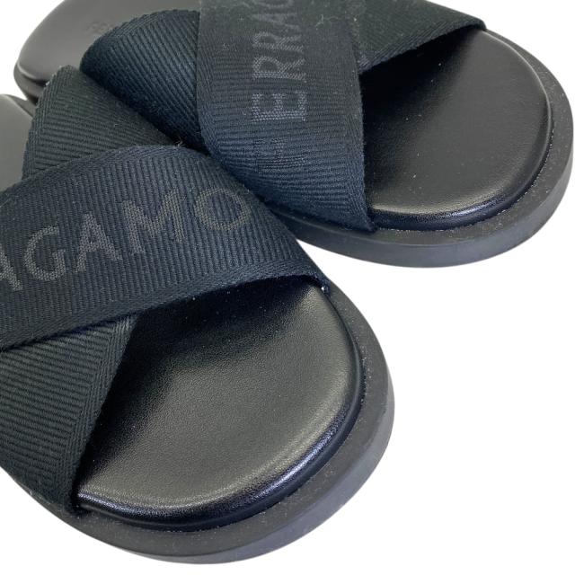 フェラガモ FENICE TEX クロス ストラップ サンダル シューズ ブラック ロゴ 763204 Salvatore Ferragamo[サイズ6(約25cm)] 上品 洗練 快適 定番 高級感 スタイリッシュ カジュアル トレンド_5