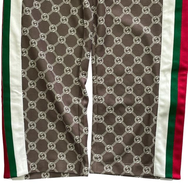 グッチ トラックパンツ ジャージパンツ スウェット GGモノグラム ウェブストライプ ブラウン レディース GUCCI[サイズ XXXS] スポーツ カジュアル ストリート リラックス トレンド 快適性 デイリー_3