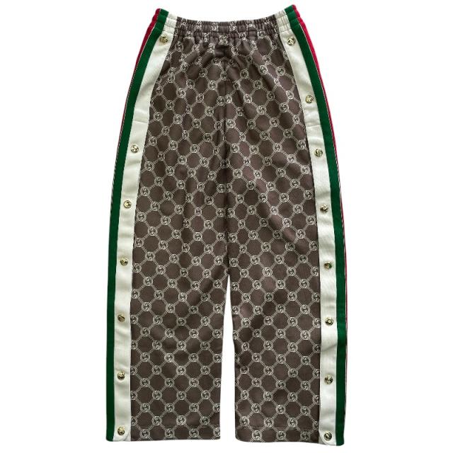 グッチ トラックパンツ ジャージパンツ スウェット GGモノグラム ウェブストライプ ブラウン レディース GUCCI[サイズ XXXS] スポーツ カジュアル ストリート リラックス トレンド 快適性 デイリー_4