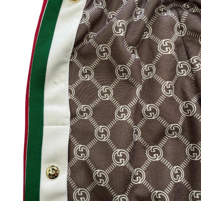グッチ トラックパンツ ジャージパンツ スウェット GGモノグラム ウェブストライプ ブラウン レディース GUCCI[サイズ XXXS] スポーツ カジュアル ストリート リラックス トレンド 快適性 デイリー_5