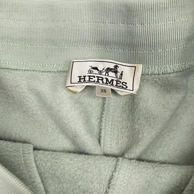 エルメス サイドライン スラックス ジョガーパンツ テーパードパンツ スウェット パンツ ボトムス グリーン系 黄緑 HERMES[サイズXS] 上品 洗練 快適 軽量 定番 高級感 スタイリッシュ カジュアル_4
