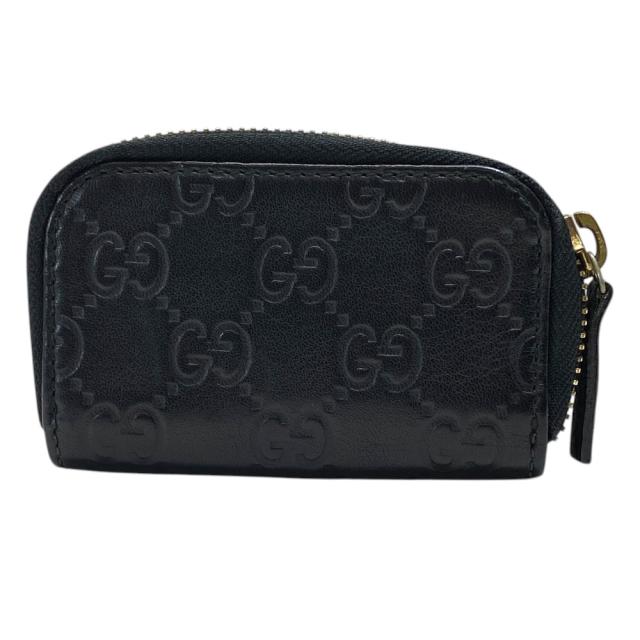 グッチ マイクログッチシマ コインケース コインパース 小銭入れ 財布 ラウンドファスナー ロゴ レザー ブラック 324801 GUCCI 上品 洗練 高級感 コンパクト 収納力 定番 スタイリッシュ カジュアル トレンド 万能