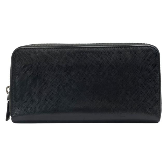 プラダ 財布 長財布 ロングウォレット ラウンドファスナー ロゴ レザー ブラック 黒 2ML317 PRADA 上品 洗練 高級感 収納力 定番 スタイリッシュ カジュアル トレンド 万能