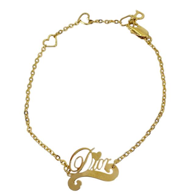 クリスチャンディオール ロゴ ハート ブレスレット アクセサリー ゴールド メタル Christian Dior 上品 洗練 高級感 エレガント 華やか スタイリッシュ カジュアル トレンド 万能