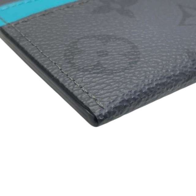 美品 ルイヴィトン エクリプス ポルト カルト ダブル カードケース グレー ターコイズ ブルー M12838 レザー LOUIS VUITTON コンパクト 薄型 持ち運び 収納 スマート 日常使い 洗練 高級感_2