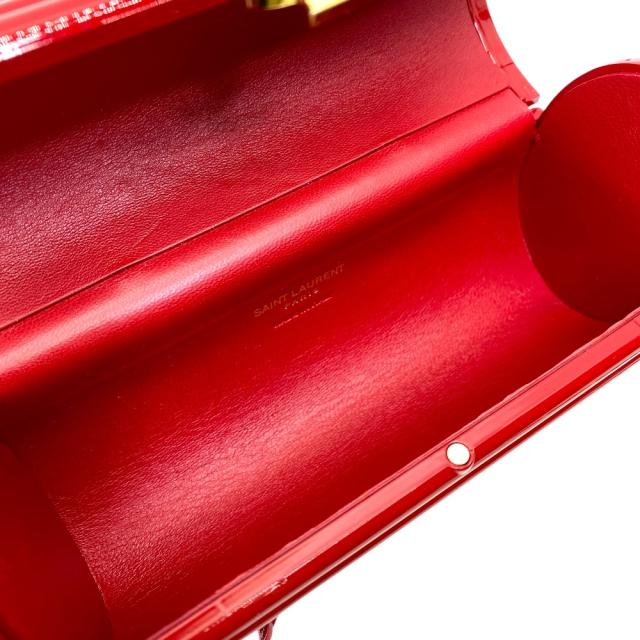 サンローラン オピウム タッセル ボックス バッグ ショルダーバッグ YSLロゴ レザー プラスチック レッド ゴールド YVES SAINT LAURENT パーティー フォーマル コーデ スタイリッシュ 上品 洗練 高級感_7