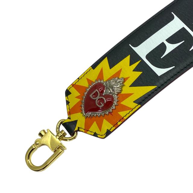未使用 ドルチェ＆ガッバーナ バッグ ストラップ アクセサリー ブラック ゴールド スタッズ ハート DOLCE&amp;GABBANA 付け替え カスタマイズ アレンジ 個性的 スタイリッシュ 洗練 上品_4