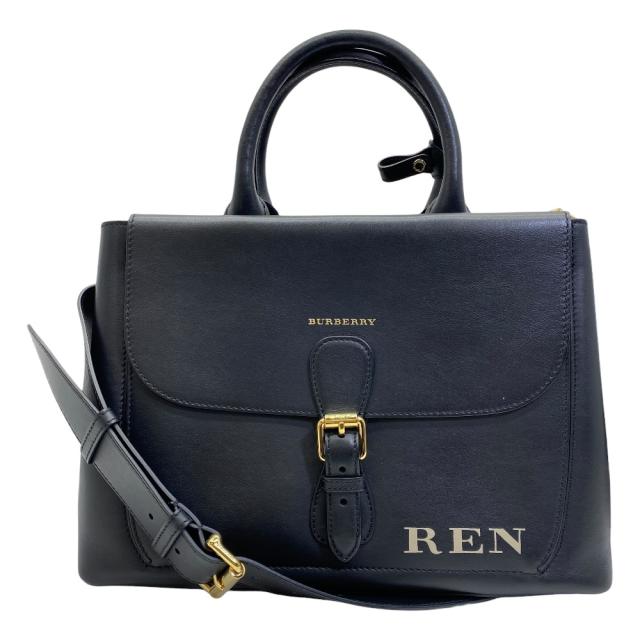 美品 バーバリー ハンドバッグ ショルダーバッグ 2way フラップ ゴールド金具 ロゴ レザー ブラック BURBERRY 通勤 通学 フォーマル デイリー カジュアル 上品 高級感 定番 人気 大人 洗練 シンプル エレガント 実用性 汎用性 収納力 丈夫 長く使える