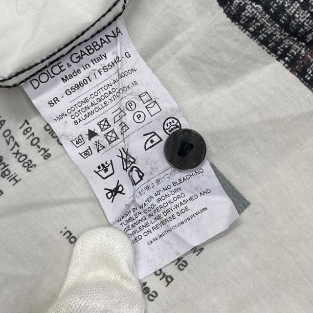 ドルチェ&ガッバーナ ドレスシャツ 長袖 シャツ 千鳥格子 ブラック グレー ホワイト コットン DOLCE&GABBANA(サイズ41/16) 上品 洗練 高級感 シンプル 定番 人気 日常使い_9