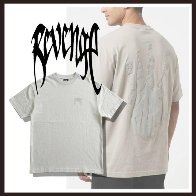 【新品/海外限定モデル】 リベンジ X キル アウトラインTシャツ 半袖 ハンズロゴ バックロゴ プリント カットソー ライトグレー Revenge [サイズM] ストリート カジュアル デイリー 人気 定番 洗練 存在感 個性的 トレンド 快適 汎用性
