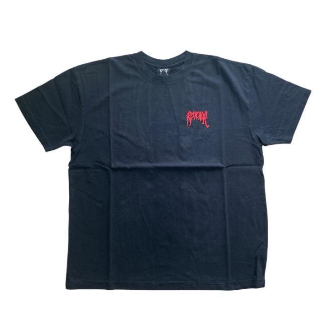 【新品/海外限定モデル】 リベンジ X キル アウトラインTシャツ 半袖 ハンズロゴ バックロゴ プリント カットソー ブラック レッド Revenge [サイズL] ストリート カジュアル デイリー 人気 定番 洗練 存在感 個性的 トレンド 快適 汎用性_1