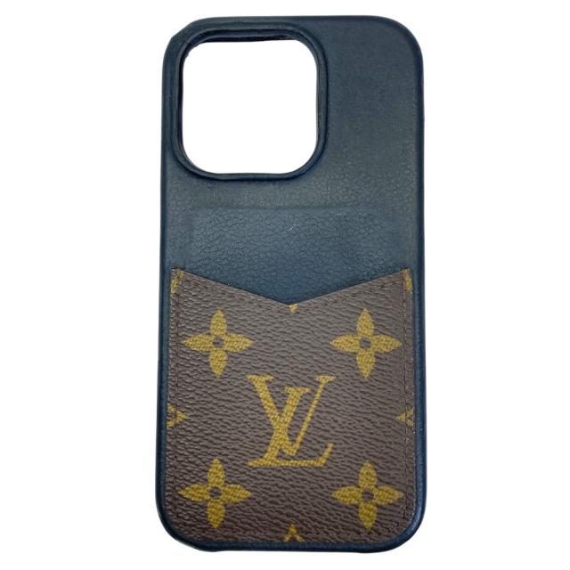 LOUIS VUITTON ルイ ヴィトン モノグラム バンパーケース iPhone15Pro アイフォンケース スマホケース M82887 キャンバス レザー ブラウン 高級感 洗練 上品 人気 定番 実用的 スタイリッシュ