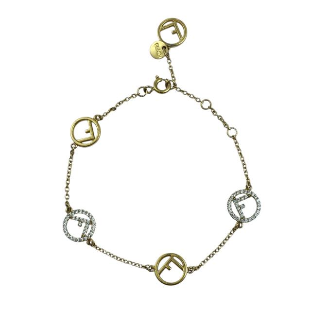 美品 FENDI フェンディ エフ イズ フェンディ ブレスレット アクセサリー 8AG736 GP ラインストーン ゴールド 上品 洗練 高級感 エレガント フェミニン 人気 定番 スタイリッシュ アクセント