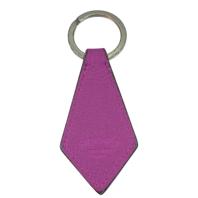 HERMES エルメス ポルトクレ・タブ Porte cles Tab キーリング キーホルダー バッグ チャーム レザー GP パープル シルバー 上品 洗練 高級感 エレガント 人気 定番 スタイリッシュ アクセント ラグジュアリー