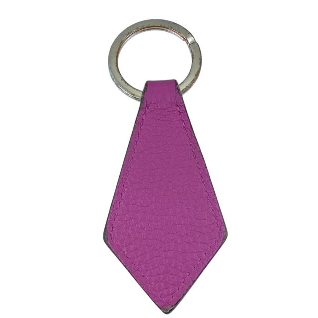 HERMES エルメス ポルトクレ・タブ Porte cles Tab キーリング キーホルダー バッグ チャーム レザー GP パープル シルバー 上品 洗練 高級感 エレガント 人気 定番 スタイリッシュ アクセント ラグジュアリー_1
