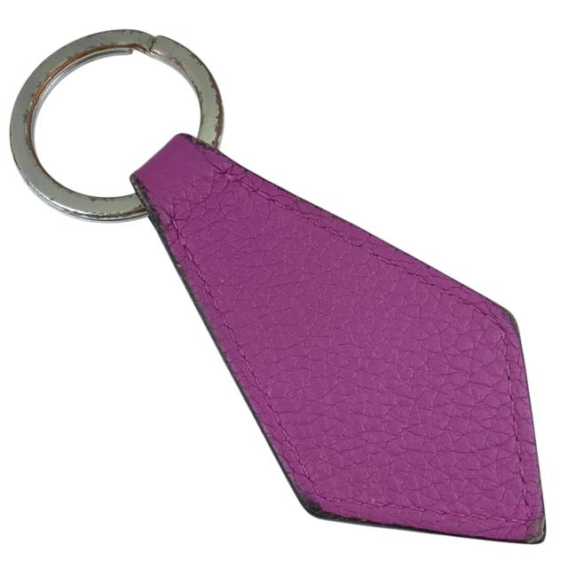 HERMES エルメス ポルトクレ・タブ Porte cles Tab キーリング キーホルダー バッグ チャーム レザー GP パープル シルバー 上品 洗練 高級感 エレガント 人気 定番 スタイリッシュ アクセント ラグジュアリー_3