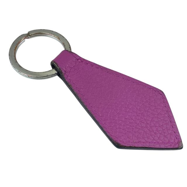 HERMES エルメス ポルトクレ・タブ Porte cles Tab キーリング キーホルダー バッグ チャーム レザー GP パープル シルバー 上品 洗練 高級感 エレガント 人気 定番 スタイリッシュ アクセント ラグジュアリー_4