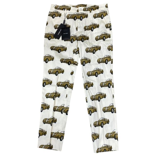 未使用 DOLCE＆GABBANA ドルチェ&amp;ガッバーナ ストレッチ コットンパンツ クロップドパンツ GY6IET FSFJV コットン ホワイト系 (サイズ44) 洗練 上品 高級感 スマート カジュアル 定番 人気 快適 軽快