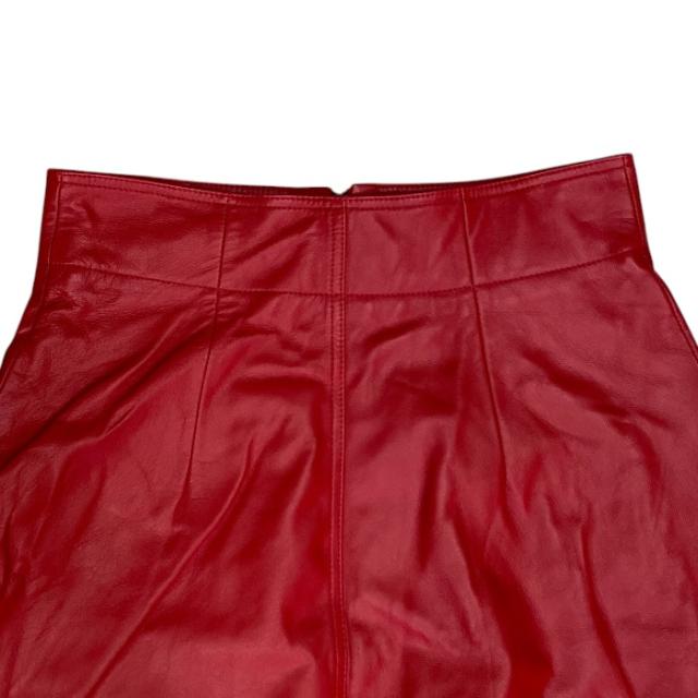 未使用 Christian Dior ディオール ジップ スカート ミニスカート 台形 155J55AL019 レザー コットン レッド (サイズ36) 洗練 上品 高級感 エレガント フェミニン 人気 定番 スタイリッシュ モード_7
