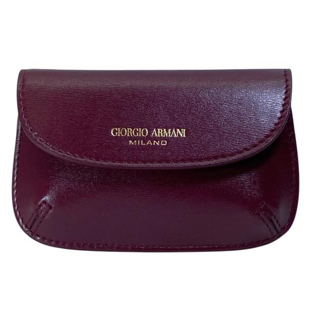 未使用 GIORGIO ARMANI ジョルジオ アルマーニ ラ プリマ コインケース カードケース パスケース 定期入れ Y1H375 YTF4A レザー ボルドー 普段使い 通勤 通学 お出かけ 定番 人気 上品 洗練 実用的 機能的 収納力 デイリー