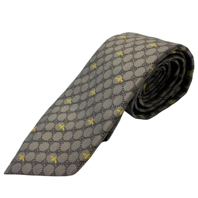 GUCCI グッチ ネクタイ レギュラータイ ロゴ ビー ハチ GGロゴ 545078 4E002 9764 シルク ブラウン 洗練 上質 高級感 エレガント スタイリッシュ フォーマル 定番 実用的