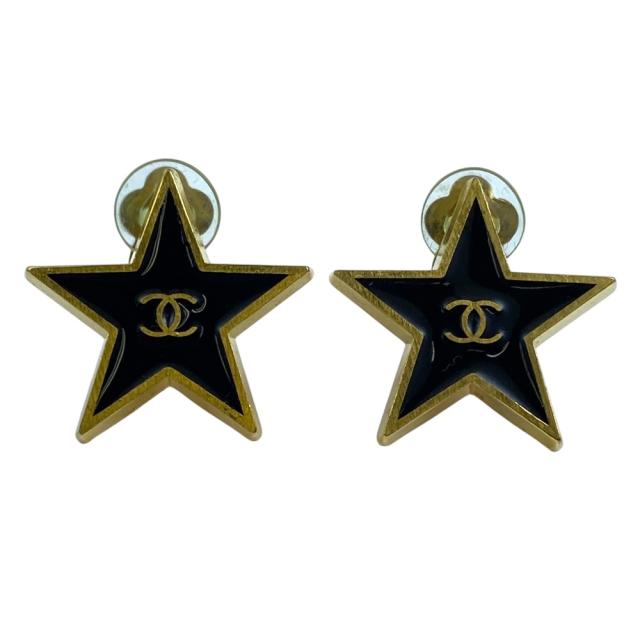 CHANEL シャネル ヴィンテージ ココマーク スター イヤリング アクセサリー クリップ式 01P GP ブラック ゴールド 洗練 上質 高級感 エレガント スタイリッシュ 存在感 ファッション 19,610円