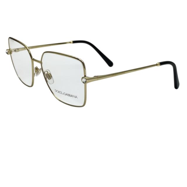 DOLCE&GABBANA ドルチェ&ガッバーナ 眼鏡 メガネ アイウェア スクエア フルリム DG1341B メタル ブラック ゴールド 55□16 140 高級感 上品 ブランド 正規品 メンズ レディース ギフト プレゼント