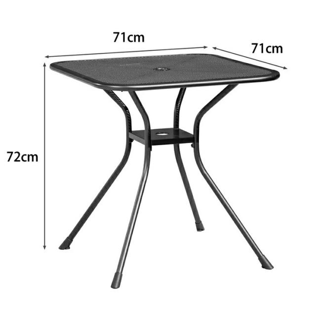 Sunvilla サンヴィラ ガーデンテーブル スチールメッシュテーブル 幅約71cm 屋外用 丸型 防錆加工 パティオテーブル 庭 ベランダ テラス カフェ 什器 ブラック モダン 丈夫 おしゃれ 組立簡単 アウトドア 屋外家具 店舗用 バルコニー ガーデンファニチャー送料無料_5