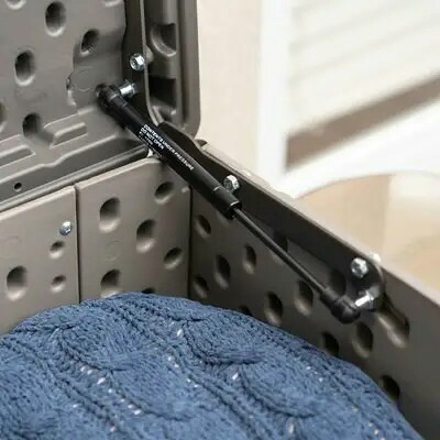 LIFETIME ライフタイム デッキボックス 150ガロン 567L 大容量 屋外収納ボックス ベンチ 物置 ガーデン収納 耐候性 UV保護 防水 鍵対応 頑丈 多目的 屋外収納庫 ベランダ 庭 アウトドア クッション おもちゃ 収納 防雨 軽量 丈夫 組立簡単 10年保証 プラスチック製 送料無料_7