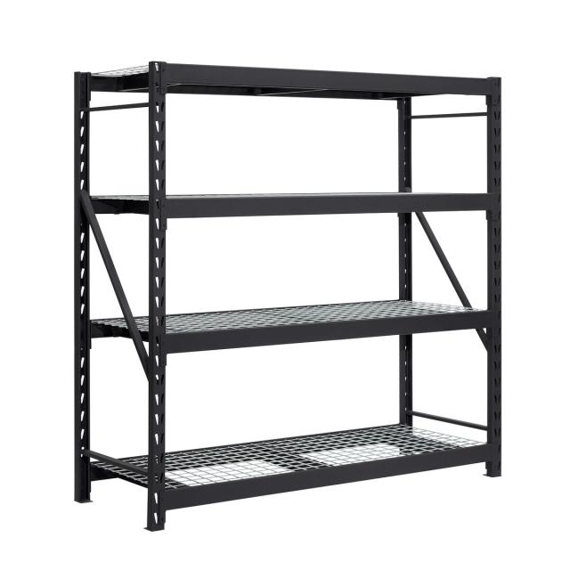 ゴリララック 4段収納スチールラック Gorilla Rack 4 Tier Industrial 頑丈なスチール構造 棚は収納物に合わせて3インチ 約7 6cm 単位で調整 粉体塗装仕上げ 組み立てが簡単なボルトレス設計 収納棚 メタルラック 業務用 送料無料