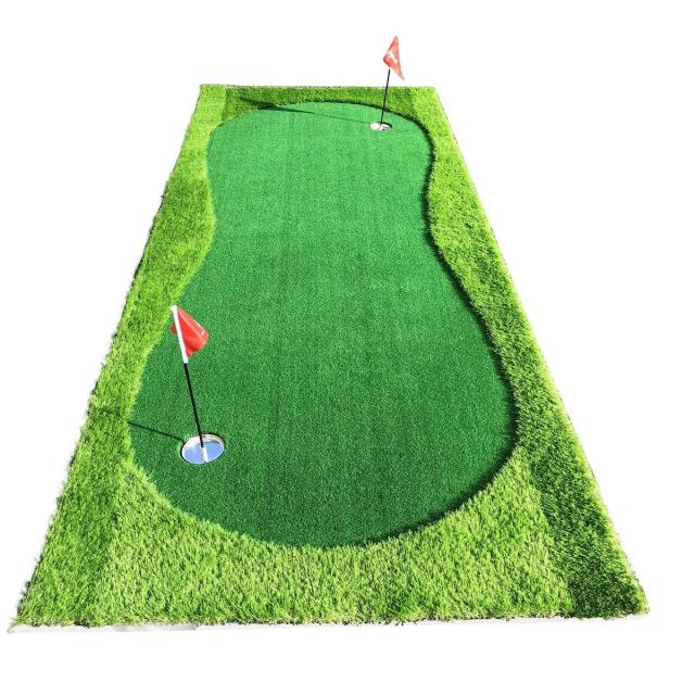 セルデス 2way ゴルフパターマット 1 2ｍ x 3 SLDS Golf Putter MAT 衝撃吸収マット 高密度人工芝 2wayのゴルフレッスン 練習 ラフ グリーン 人工芝素材 PE PP マット素材 EVA 二重構造 丈夫 防音 高級性 リアル感 専用フラッグ 練習用品 自宅練習 パター練習 送料無料