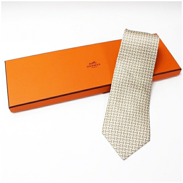 エルメス シルク ネクタイ 中古 Aランク HERMES メンズ ビジネス 箱付き