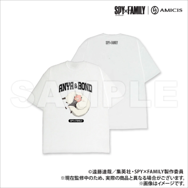 【新品/公式】SPY×FAMILY｜AMICIS お昼寝 Tシャツ 刺繍入り White Sサイズ 公式グッズ colleize 公式ライセンス