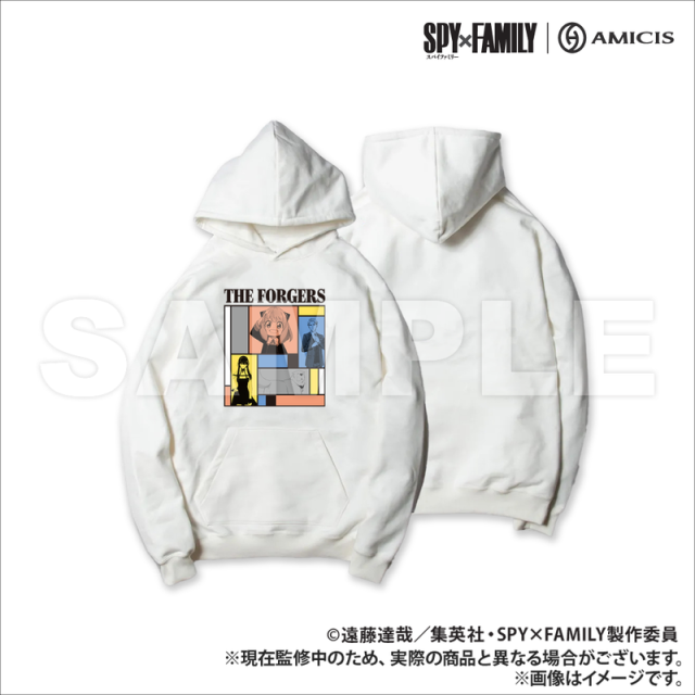 【新品/公式】SPY×FAMILY｜AMICIS THE FORGERS 刺繍入りパーカー White Mサイズ 公式グッズ colleize 公式ライセンス