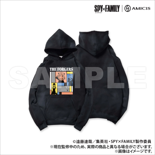 【新品/公式】SPY×FAMILY｜AMICIS THE FORGERS 刺繍入りパーカー Black Lサイズ 公式グッズ colleize 公式ライセンス