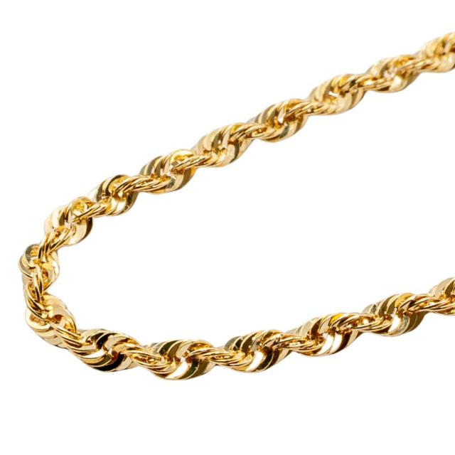 大特価！K18 中空ロープチェーンネックレス 50cm2.4gアジャスター付き 大特価！K18 中空ロープチェーンネックレス 50cm2.4g