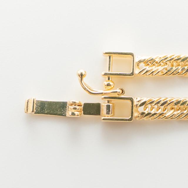 新品】K18 18金 中空喜平ブレスレット（2面カットクワドループル）17cm