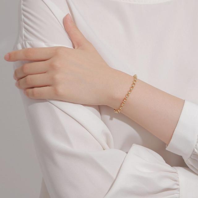 新品】K18 18金 中空 ロロチェーンブレスレット18cm/5g 品質保証書付き 