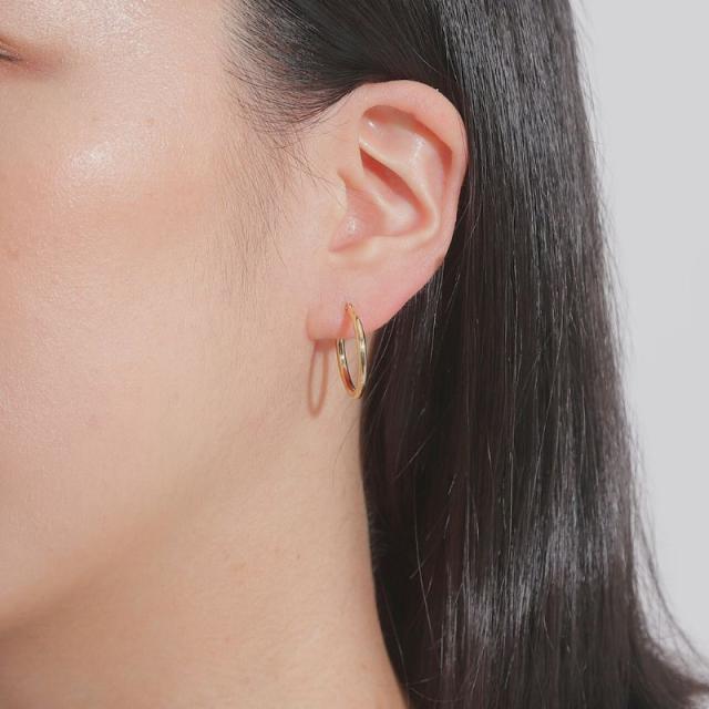 【新品】K18 18金フープピアス（2mm×20mm）1.1g